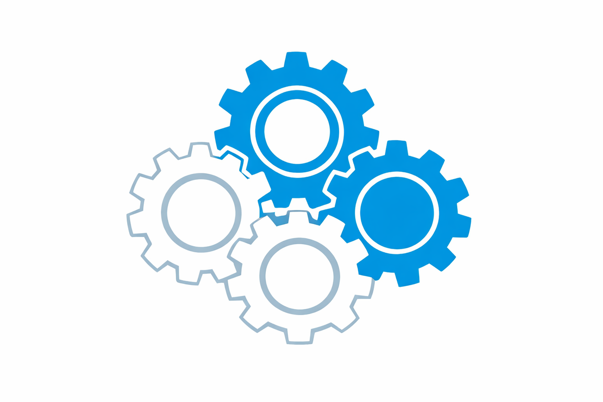 Interlocking gears symbolizing ERP, tax, compliance, and operations integration for bonus fiscale 2026 per investimenti ERP